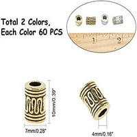 TIBETAN STYLE LEGOY PEREDS Antikne boje u obliku stupca Metalni odstojnici Jewelry Perle za DIY narukvica