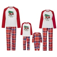 Božićne pidžame za obitelj PJS Usklađivanje setova Štampana plaćena odjeća za spavanje za žene Muška