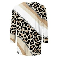 Ženska klirenca modna žena posada vrata 3 4Sleeve majica Leopard štampanje bluza vrhova dukserica