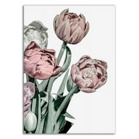 Tulipani Svijetle po dizajnu Fabrikken - Zidni umjetnički otisak na platnu Tkanina Pink