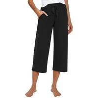 MLQIDK ženske vučne kauče salonske hlače Capri yoga hlače širom nogu