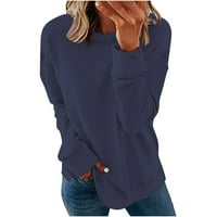 Ženske dukseve Trendy štedi klirens labavi fit casual solid boja dugih rukava pulover bluza lagane vrećice