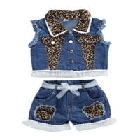 Dojenčad za bebe Leopard Odjeća za odijelo bez rukava s jednim prslukom bez rukava kratke hlače