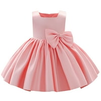 Kukoosong Toddler Djevojke Djevojke Haljina Satenski vez za rođendan Rođendne haljine duge haljine ružičaste