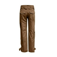 Lolmot plus veličina teretna hlače za žene Streetwear High Squik Torba Jednobojni džepovi Dugme Opuštene