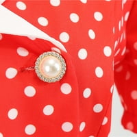 Sunčana haljina Moda Žene Line Flare Vintage Haljina luka Knot Prom Swing kratki rukav Polka Dot Printing