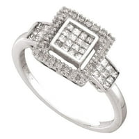 10k bijeli zlatni princezo dijamantski prsten CTTW