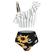 Bikini Print Suncokretornice Wople Plus kupaći kostimi podstavljene veličine prekrivenih push-up kupaćih