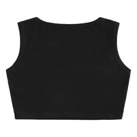 Ladies T majice bez rukava na vrhu srca otiskato ljeto obrezano gornje žene boho bluza Sport pulover