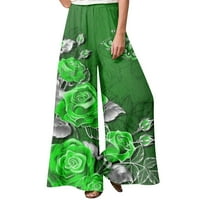 Strugten ženske modne cvjetne ispise Ležerne prilike labave ulične hlače za ravno