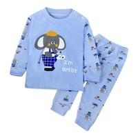 Toddler Boys Outfit setovi Djevojke meke pidžame crtani otisci na dugih rukava kida za spavanje
