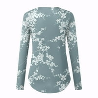 Bazyrey ženske vrhove plus veličina dukserica bluza dugih rukava trendi cvjetni ispis labav pulover