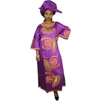 Afrička odjeća za žene šik i elegantna afrička ženska haljina Bazin Riche Embhery Dizajn dugih haljina