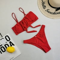 Strungten ženski seksi solidni prsluk kupaći kupaći kupaći kupalište bikini set Split kupaći kostim