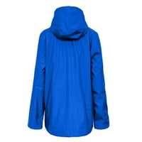 Kaput žene pune kiše na otvorenom plus veličine kapuljač kapuljača vjetroottni jaknu plavi 4xl ženski
