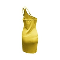 Ženska modna ramena Ruched Bodycon mini haljina ljetna rebrasta ručna haljina za zabavu u boji