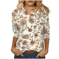 Fragarn T majice za žene Ženske ples plus veličina $ i bluze Trendy Print casual crewneck majica Saobavljene