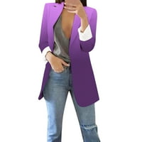 Advoicd Blazer jakna za žensko štampano kardigan Formalno odijelo LEGHLEVE LEALS Poslovni ured Puna