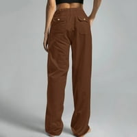 Ženske plus veličine hlače za crtanje ravno noge pamučne lagane hlače za žene ljetne hlače pantalone