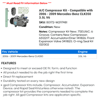 C kompresor komplet - kompatibilan sa - Mercedes-Benz CLK 3.5L V 2008