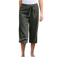Royallove labave pantalone za žene Ležerne ljetne elastične kravate za hlače Široke pantalone sa džepovima
