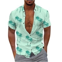 Asdoklhq Cleance, ljetni jeseni muški čišćenje ispod $ Muška modna casual tipke Havaii Ispis Otkažiranje