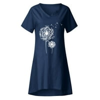 Košulje za žene Modni ljetni stil Majica Pamučni V-izrez kratki rukav cvjetni print casual plus veličina