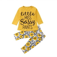 Seyurigaoka novorođenčad Djevojka s dugim rukavima majica s dugim rukavima Cvjetne hlače Outfit set
