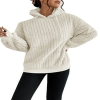 Dukserica LUMENTO za žene Fleece s dugim rukavima, pulover za pulover u pulover, pultir, pulone boolos,