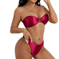 U Ženski bandeau zavoj bikini set push up brazilski kupaći kostimi za kupaći kostim za kupaći kostim