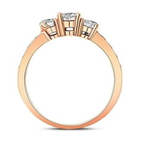 Pompeii 1ct Stone Diamond zaručnički prsten 14k ružičasto zlato