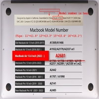 Kaishek Hard Case Cover za MacBook Air 13.6 s mrežnom ekranom tipa C + crni poklopac tastature Model: