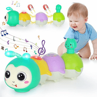 Igračke za djecu, Tummy Time igračke za djecu sa svjetlom i muzikom, rano obrazovno caterpillar za puzanje