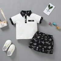 Majica za kratke majice Boys Baby Tops + Dinosaur maskirni set gospodenski dječaci odjeća i set, veličina