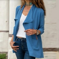 Ženska moda plus veličine Žene Čvrsto boje Ležerne dugi rukav džep srednje dužine Cardigan vrhovi bluza
