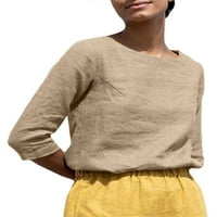 Voguele Women TEE polu rukavica Majica Majica od pune boje tunika Ležerne prilike pulover Armygreen