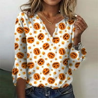 Žene Halloween vrhovi rukava ženska modna modna majica s V-izrezom Jesenska bluza odjeću