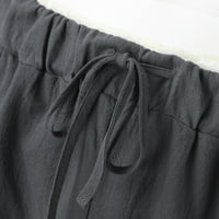 Eguiwyn Muške dukseve ispisane posteljine džepove čipke velike veličine teretnih hlača za muškarce tamno