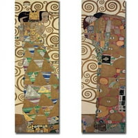 Umjetnička home galerija 1648746TG Očekivanje i ispunjenje Gustave Klimt 2-komadno premium premium galerija-platnena