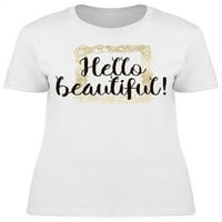Pozdrav prekrasnim doodles majicom žene -image by shutterstock, ženska srednja sredstva