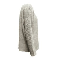 Tosmy Ženski džemperi Žene Ležerne prilike sa sopstvenim labavim FIT V izrez Dugim rukavima Pleteni