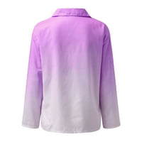 Ženski ljetni vrhovi prevelike majice Ruched V izrez dugih rukava dugme gore svestrani vitak casual