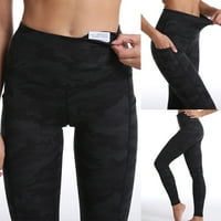 Zpanxa joga hlače za vježbanje, ženski modni casuflažni ispis visokog struka džepne mrežice Yoga hlače,