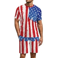 Dvije odijelo za muškarce muške kratki rukav Ležerni majica i kratke hlače Postavljaju dan neovisnosti