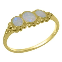 Britanci napravili 18K žuti zlatni prsten s prirodnim prstenom za angažman Opal Women - veličine opcija