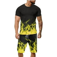 Jsaierl muški 3D digitalni tisak set kratkih rukava i kratke hlače Dvodijelne jogger sportske majice