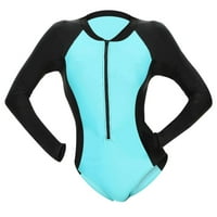 Kupaći kostimi za žene Patchwork Color Gatchs Crewneck patentni zatvarač Multi color Surf odijelo Visoko