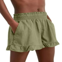 Neilla Ženske kratke hlače Elastična struka kratke hlače Bermuda Mini pantne dame Baggy dno su čvrste