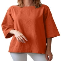Luxplum ženske majice ruhove ljetni vrhovi majica pulover u boji mekani plažni pulover narančasta crvena m