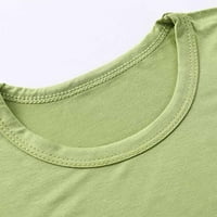 Penskeiy Solid setovi za dječje dječake i djevojke okrugli vrat kratkih rukava majica s kratkim kratkim kratkim kratkim hlačama postavljene zelene 2 godine
